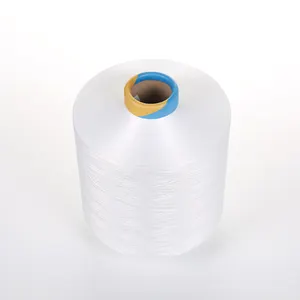 % 100% Polyester DTY iplik 200/288 SIM yarı mat ham beyaz Polyester dokulu iplik