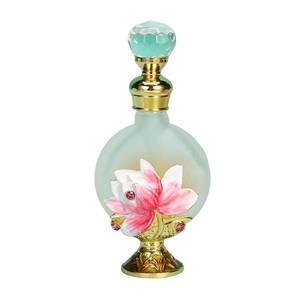 Botella de Perfume Vacía de 10 ml, con Tapa Redonda Plana de Cristal con Diseño de Margarita, para Aceites Esenciales y Perfumes - Product Image 1