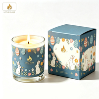 Lot de bougies parfumées de Pâques en gros sous marque privée, en pot de verre, motif lapin, en cire de soja, parfum floral printanier, coffret cadeau pour la maison