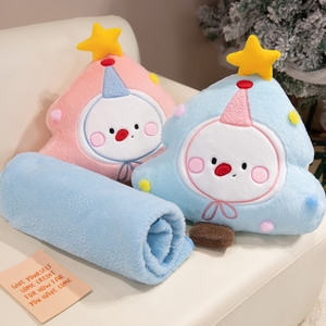 Almohada Manta 2 en 1 con Diseño de Muñeco de Nieve y Estrella, Adorable Almohada de Peluche con Árbol de Navidad, Regalo Navideño, Decoración Navideña - Product Image 2