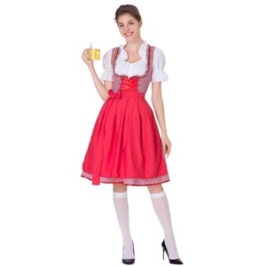 Vestido Dirndl de talla grande para mujer, corte A, de gasa, disfraz para festival de la cerveza, traje de Halloween - Product Image 3
