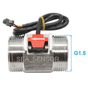 New Hall Effect Sensor YF-DN40-S Water Diesel Stainless Steel Water Flow Sensor Flow Rate Counter 5-200L/min 1.5'' Inch Turbine