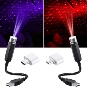 Lampu Atmosfir USB, Proyektor Bintang USB Dekorasi Malam dengan Port USB Atmosfer Romantis untuk Langit-langit Mobil