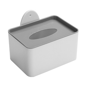 Boîte à mouchoirs créative sans perçage, en plastique blanc citron vert, pour salon, chambre et salle de bain - Product Image 5