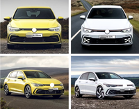 Accessoires automobiles de haute qualité pour VW Golf 8 vers R Line, comprenant un ensemble pare-chocs avant et arrière avec calandre, jupes latérales et diffuseur arrière
