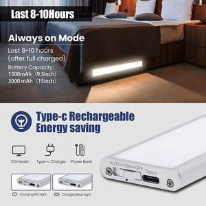 2.3瓦可调光发光二极管u盘橱柜灯现代白色手扫描触摸控制夜间传感器室内厨房卧室照明运动 - Product Image 6