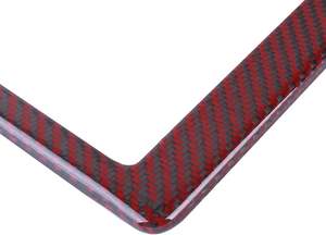 Marco de Matrícula de Fibra de Carbono Roja de Lujo 100% <span class=keywords><strong>Real</strong></span> con Logotipo Personalizado, Pedido Mínimo Bajo, Tamaño para Automóviles de EE. UU. - Product Image 3