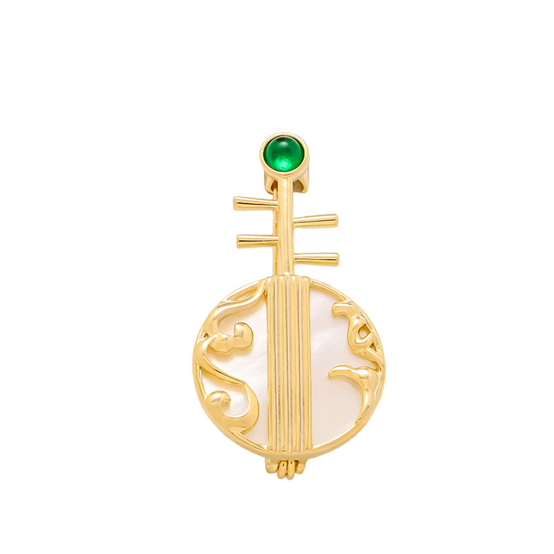 Gold Plated Zinc Alloy Flower Brooch