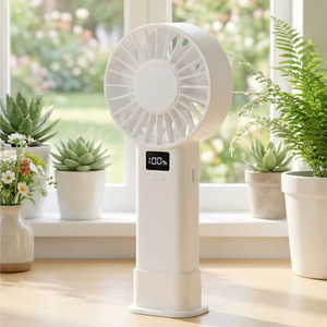 Ventilateur portable promotionnel pour étudiants, mini-ventilateur USB longue durée avec support, 1200 mAh, personnalisable - Product Image 1