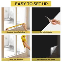 Persianas Opacas Portátiles Temporales Cortables a Medida 300x145cm, 100% Opacas, Adhesivas para Ventanas