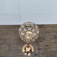 Porte-bougie en cristal doré, chandelier en métal doré, centre de table pour mariage, décoration d'événements et de banquets