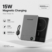 Batterie externe personnalisée avec logo 10000 mAh en alliage d'aluminium, batterie externe sans fil 10000 mAh 15W Qi2 ultra fine magnétique pour la vente en gros