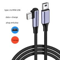 Kabel pengisi daya USB Tipe C ke Mini, kabel pengisian daya OTG USB Tipe C ke Mini 3,3 kaki 1m Untuk kamera dasbor MP3/4/5 ponsel Android PVC jaket Data & sinkronisasi