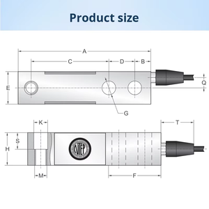 Sensor de Celda de Carga Transcell SBS-250LB/250/500/1T/1.5T/2T/2.5T, Precisión del 0.5%, Analógico - Product Image 4