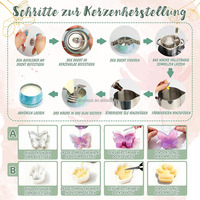 DIY Kerzenherstellungsset mit 490g Sojawachs, 5 Farben Gelwachs, Schmelztopf, 11 Kerzenformen und 4 Duftölen