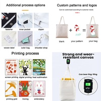 Sac fourre-tout en toile de coton réutilisable écologique personnalisé Sac de sympathie avec sacs à provisions unis imprimés de logo personnalisé