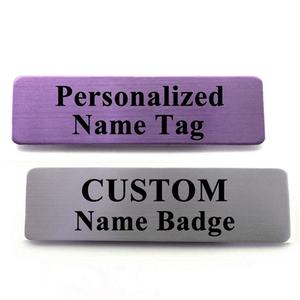 Reusable logo Oval Brand Lasered Blank Staff Metal Magnetic Name Tag Steel Sign Nurses <b>Pin</b> Custom Name <b>Badge</b> - Product Image 6