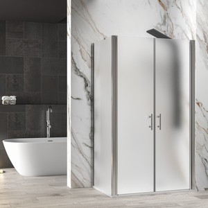 Kamalu KS2800AS Box Doccia Moderno 70x125 in Vetro Satinato, Struttura in Alluminio, Vetro Temperato, Apertura a Battente in ABS, Altezza 200 cm - Product Image 2