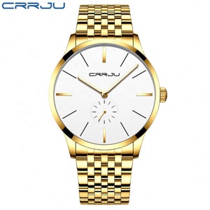 Montres CRRJU OEM ODM, design de créateur, montre analogique tendance, montre sport décontractée, bracelet en acier inoxydable, étanche, lumineuse, pour homme - Product Image 5