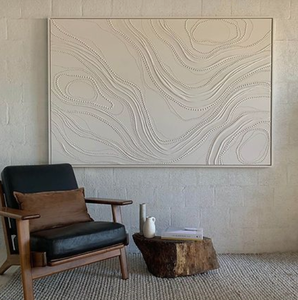 Tùy Chỉnh Hiện Đại Lớn Màu Trắng Tối Giản Phong Cách Trừu Tượng Handmade Kết Cấu Vải Sơn Dầu Cho Nhà Khách Sạn Tường Nghệ Thuật Trang Trí Nội Thất - Product Image 3