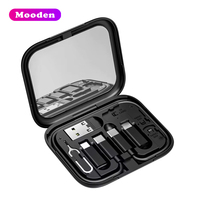 Boîte de câbles de données Mooden X11 60W, kit de câbles USB, charge rapide, adaptateur de charge USB C 4 en 1, pour téléphone portable, voyage, utilisation mobile