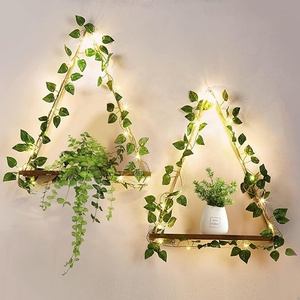 Appendiabiti 2 set per la decorazione della parete della boemia edera artificiale LED strip floating rack per camera <span class=keywords><strong>da</strong></span> letto bagno soggiorno nursery <span class=keywords><strong>corri</strong></span> - Product Image 1