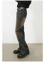 Jean évasé pour homme, nouveau style coréen, coupe décontractée, denim délavé, effet vieilli, pantalon décontracté et tendance