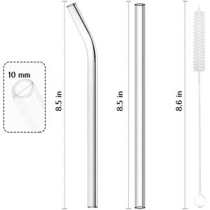 Glass <b>Drinking</b> <b>Straws</b> with Leaning Brushes Included Eco-friendly & Sturdy /LFGB Certified <b>for</b> Hot/Cold Beverages - Product Image 4