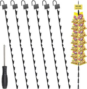 Kim loại màu đen duy nhất Dải treo Snack treo hiển thị Dải Rack với 12 Clip - Product Image 3