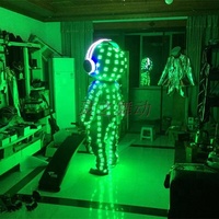 Светодиодные бронированные костюмы, светящаяся одежда, бальные платья, наушники для косплея, для ночных клубов, вечеринок, караоке, светодиодный костюм робота