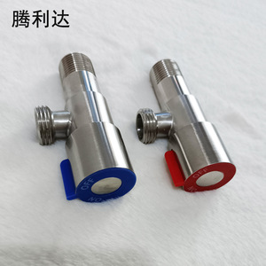 วาล์วมุมสแตนเลส 304 พร้อมแกนทองแดงสำหรับน้ำร้อนน้ำเย็นหนึ่งทางเข้าสองทางออกเกลียวตัวผู้ - Product Image 4