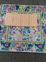 Tapis de mahjong contemporain de luxe en acrylique, 1 pièce, motif Lotus Heron américain, rose, bleu, vert de Noël, personnalisé et roulé