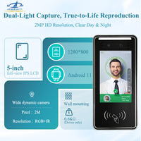 HFSecurity FR05 - Máquina de Control de Asistencia con Pantalla Táctil de 5 Pulgadas, Huella Dactilar, Tarjeta IC, Software Gratuito en la Nube, WIFI, TCP/IP, Registrador de Asistencia para Personal