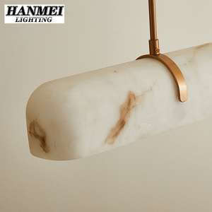 Lámpara de Araña LED Moderna de Cobre con Pantalla de Mármol, Fácil Instalación, Iluminación Decorativa para Hoteles y Hogares, Estilo Art Deco HM-PC-114 Moder - Product Image 5
