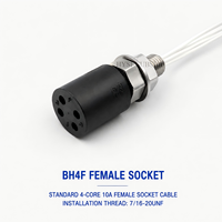 Connecteur d'alimentation étanche sous-marin HYSF SUBSEA BH4M standard à 4 broches mâle, 10A 7/16-20UNF pour ROV AUV PCB