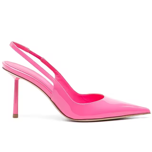 Zapatos de Tacón Alto Stiletto Sexys con Logotipo Personalizado de Alta Calidad, Zapatos de Tacón Alto de Piel Sintética Marrón con Punta Puntiaguda para Mujer, Tallas Grandes - Product Image 1