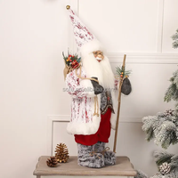 Ornements de Noël SOTE 45CM Père Noël en peluche blanche debout Décoration certifiée BSCI Logo personnalisé Décoration de la maison