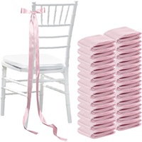 Rubans de chaise côtelés en satin pour décoration de mariage, nœuds de chaise