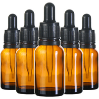 Großhandel 15ml Bernsteinfarbene Glasflasche mit Pipette für Serum Ätherisches Öl Gesichtscreme Augentropfen Kosmetikverpackung UV-Schutz Reed