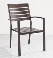 Mobilier de jardin Table et chaises de salle à manger d'extérieur Ensemble table et chaises Patio Cadre en aluminium Hôtel en bois Café Restaurant haut de gamme