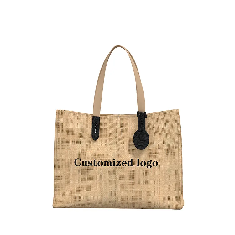 Raffia Stro Dame Handtas Strandtas Stro Tote Nieuwe Eco Vriendelijke Mode Aankomst Ontwerp Hoge Capaciteit Waterdicht Voor Vrouwen 160G