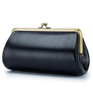 Bolsos de Mano Elegantes de Cuero Andong para Mujer, Bolsos de Cuero Vacuno Genuino, Bolsos de Mano Vintage para Mujer, Bolsos de Clip Casuales para Fiesta 9172 - Product Image 5