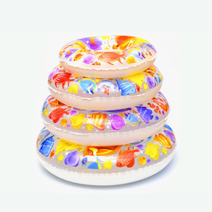 Bouée gonflable pour enfants, motif monde sous-marin, ronde, en PVC, épaisseur 28 mm, flotteur pour jeux aquatiques pour enfants - Product Image 3