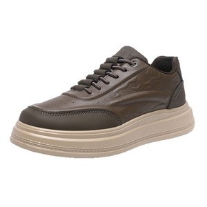 Baskets plateforme en cuir synthétique blanc pour hommes, antidérapantes, résistantes à l'usure, à lacets, style décontracté - Product Image 5