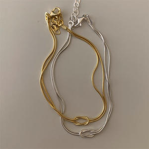 Collana quadrata in acciaio inossidabile personalizzata PVD da <span class=keywords><strong>donna</strong></span> con collana a forma di <span class=keywords><strong>serpente</strong></span> Love 14k braccialetti con nodo in oro per uomo - Product Image 6