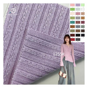 Grove Naald Jacquard Geribbeld 280G 69 Polyester 19.71 Katoen 8.09 Rayon <span class=keywords><strong>3.2</strong></span> Spandex Zachte Elastische Jacquard Gebreide Stof - Product Image 1