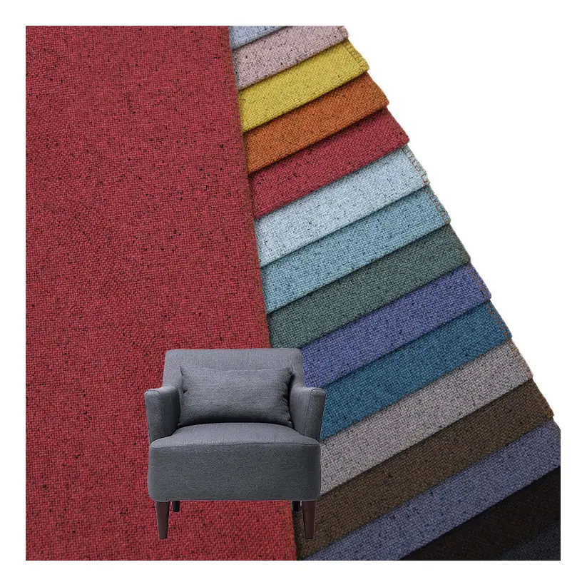 Personalizzato a buon mercato colore solido 100% poliestere Poly lino Look divano tessuto decorazione per la casa