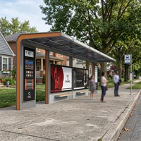 Aire de repos intelligente pour les transports avec stockage d'énergie solaire et signalisation de parcours intégrée