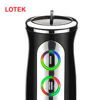 Mixeur à main multifonctionnel portable avec commande par bouton-poussoir et 8 vitesses pour usage domestique