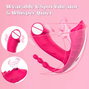 Вибратор для трусиков с управлением через приложение, стимуляцией клитора, вибрацией точки G, анальными шариками и тройной стимуляцией, дистанционное управление, женская секс-игрушка - Product Image 3